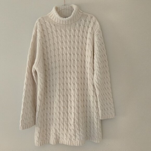 L.L. Bean Dresses & Skirts - L.L. BEAN Cable Knit Turtleneck Dress Size 3X